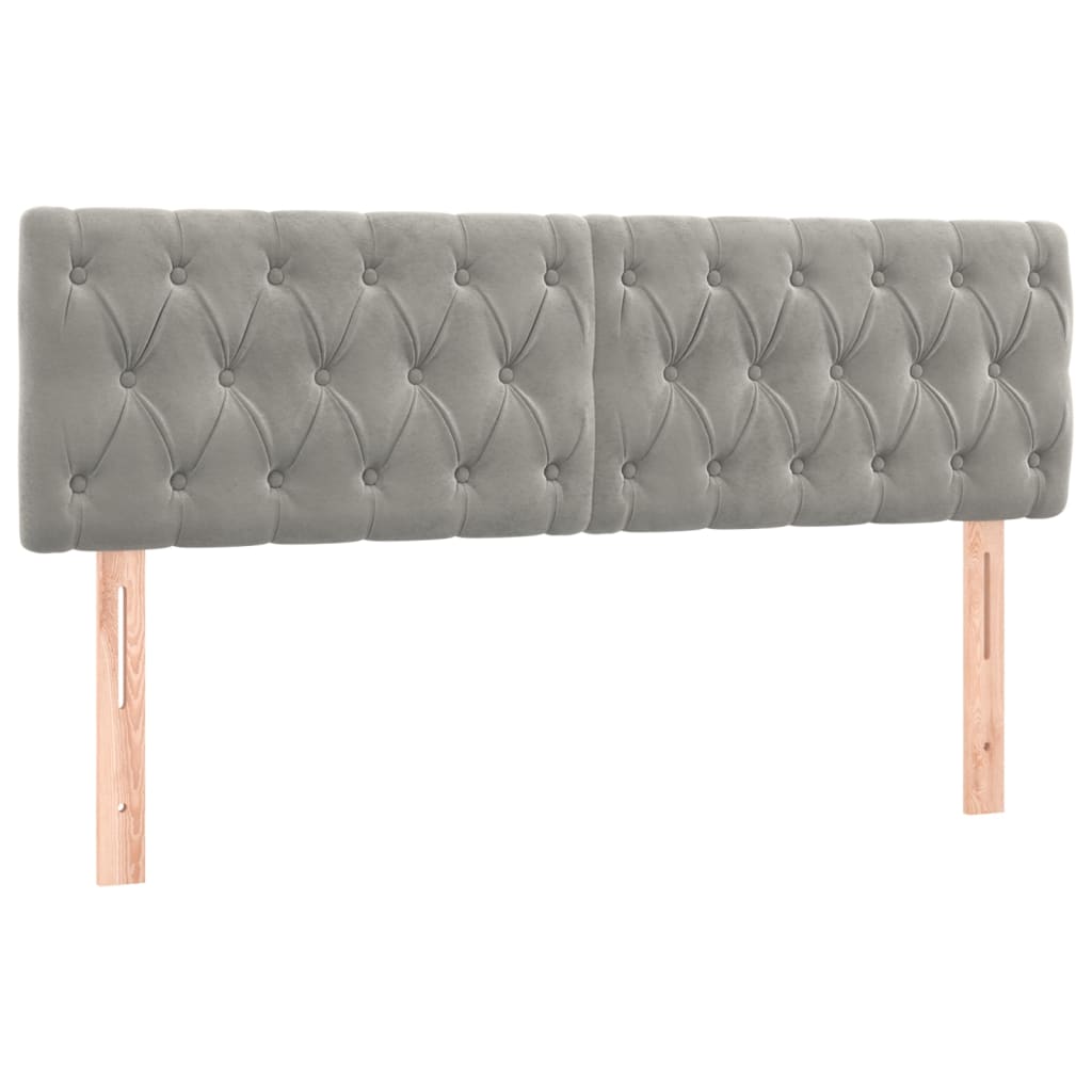 Tête de lit à LED Gris clair 160x7x78/88 cm Velours Têtes et pieds de lit vidaXL