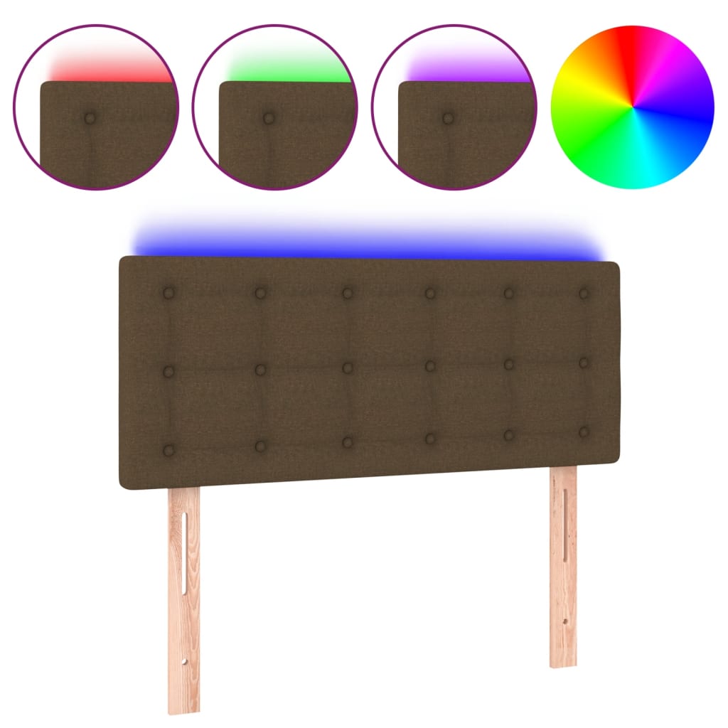 Tête de lit à LED Marron Foncé 80x5x78/88 cm Tissu - XIOS