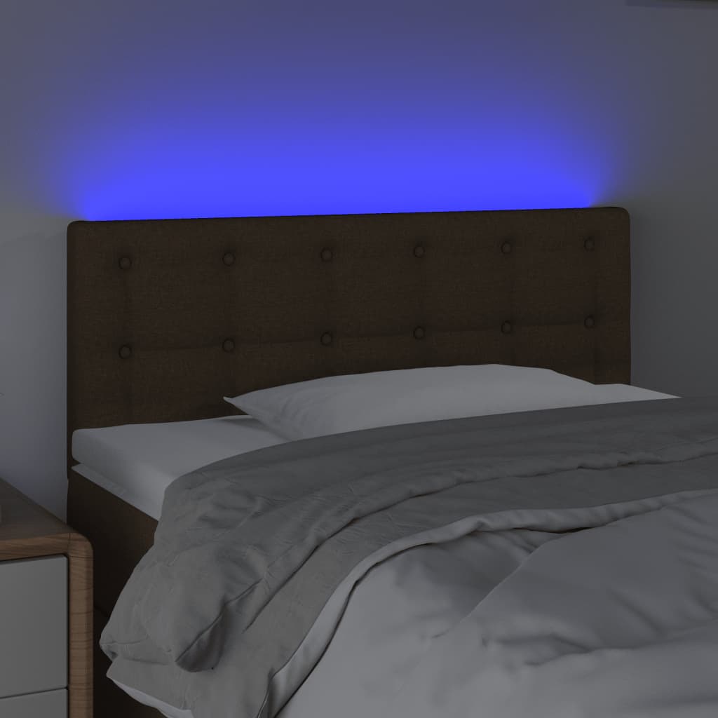 Tête de lit à LED Marron Foncé 80x5x78/88 cm Tissu - XIOS