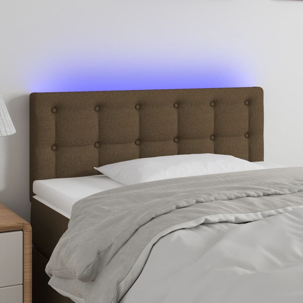 Tête de lit à LED Marron Foncé 80x5x78/88 cm Tissu - XIOS