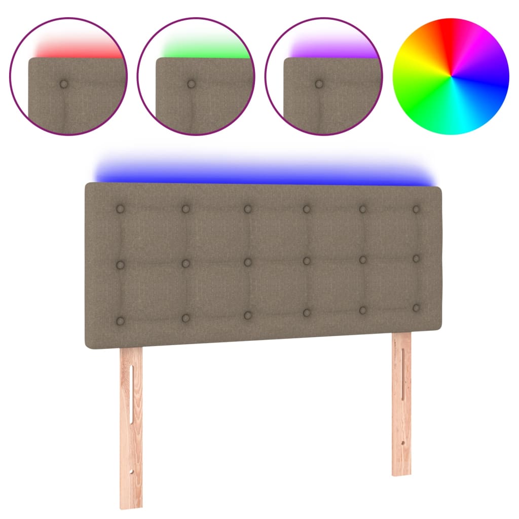 Tête de lit à LED Taupe 90x5x78/88 cm Tissu - XIOS
