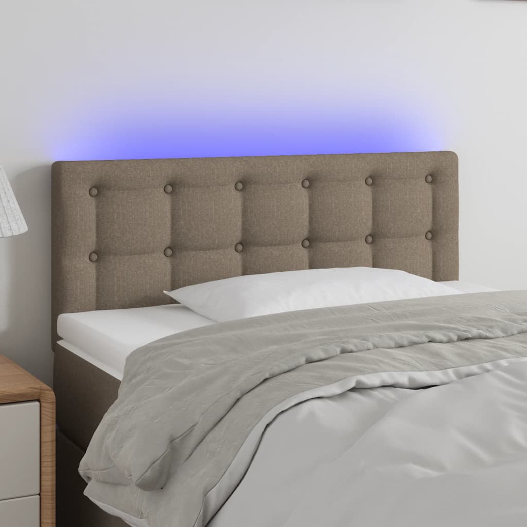 Tête de lit à LED Taupe 90x5x78/88 cm Tissu - XIOS