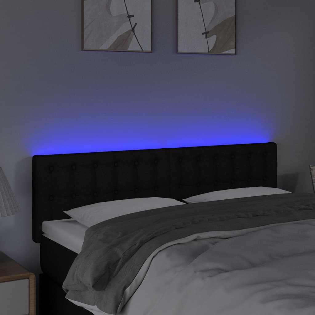 Tête de lit à LED Noir 144x5x78/88 cm Tissu - XIOS
