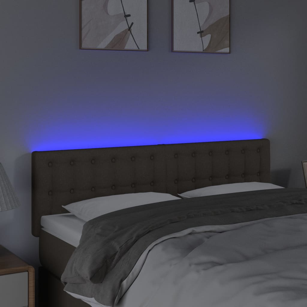 Tête de lit à LED Taupe 144x5x78/88 cm Tissu - XIOS