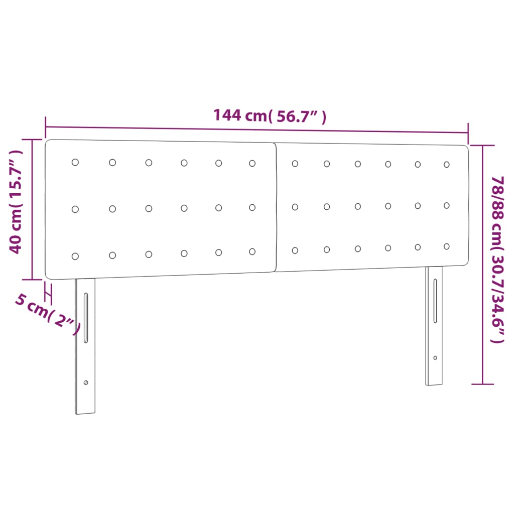 Tête de lit à LED Taupe 144x5x78/88 cm Tissu - XIOS
