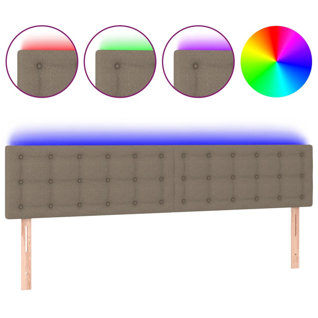 Tête de lit à LED Taupe 160x5x78/88 cm Tissu - XIOS