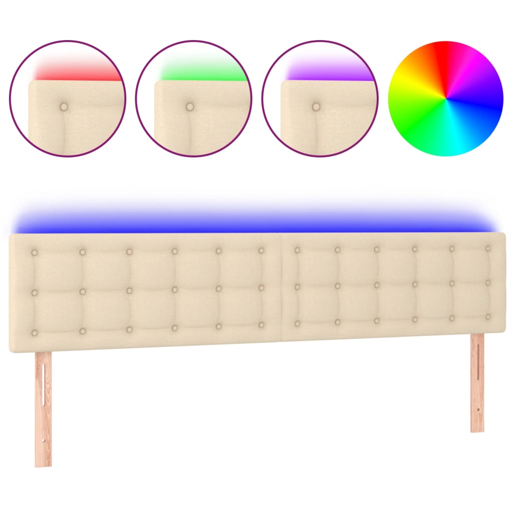 Tête de lit à LED Crème 180x5x78/88 cm Tissu - XIOS