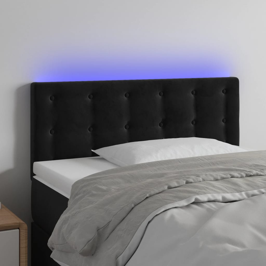 Tête de lit à LED Noir 90x5x78/88 cm Velours - XIOS