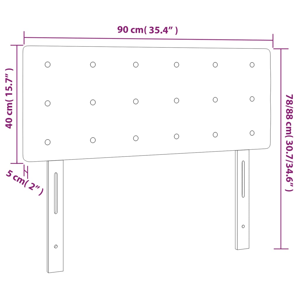 Tête de lit à LED Bleu foncé 90x5x78/88 cm Velours Têtes et pieds de lit vidaXL