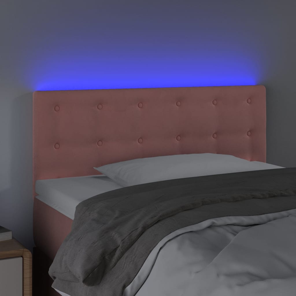 Tête de lit à LED Rose 90x5x78/88 cm Velours - XIOS