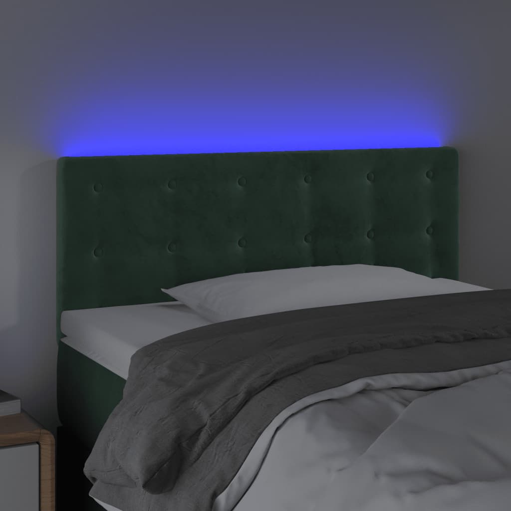 Tête de lit à LED Vert foncé 100x5x78/88 cm Velours - XIOS