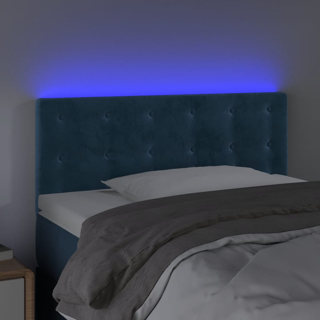 Tête de lit à LED Bleu foncé 100x5x78/88 cm Velours - XIOS