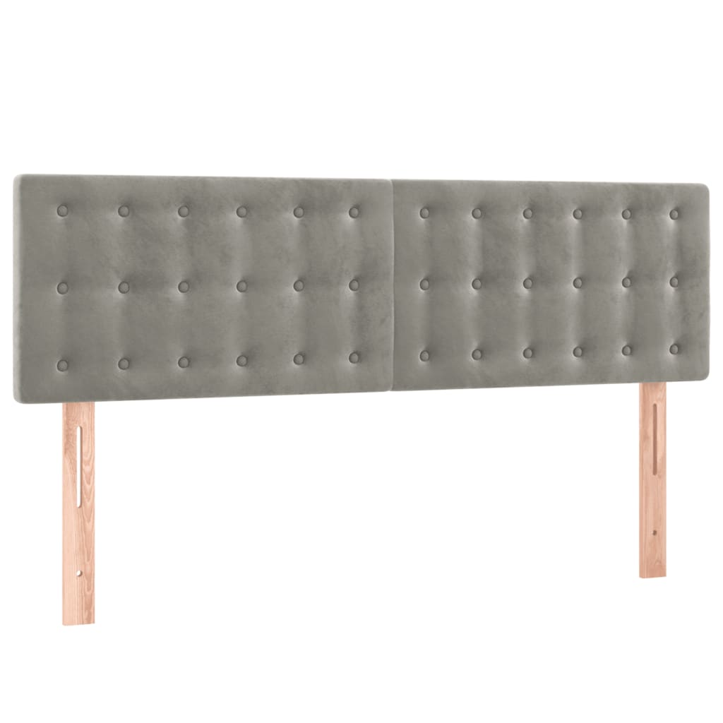 Tête de lit à LED Gris clair 144x5x78/88 cm Velours - XIOS