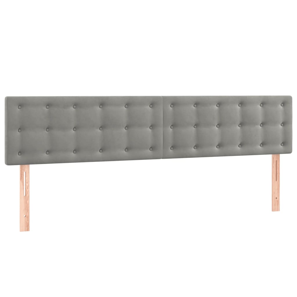 Tête de lit à LED Gris clair 160x5x78/88 cm Velours - XIOS