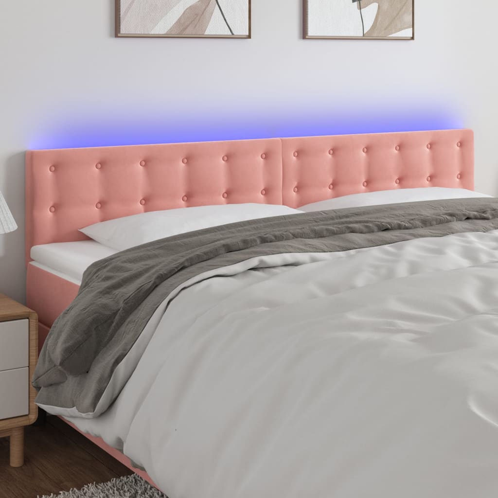 Tête de lit à LED Rose 160x5x78/88 cm Velours - XIOS