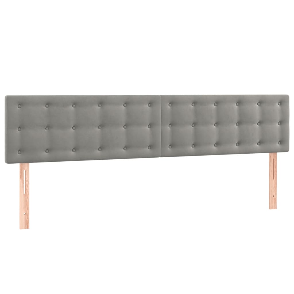 Tête de lit à LED Gris clair 180x5x78/88 cm Velours - XIOS