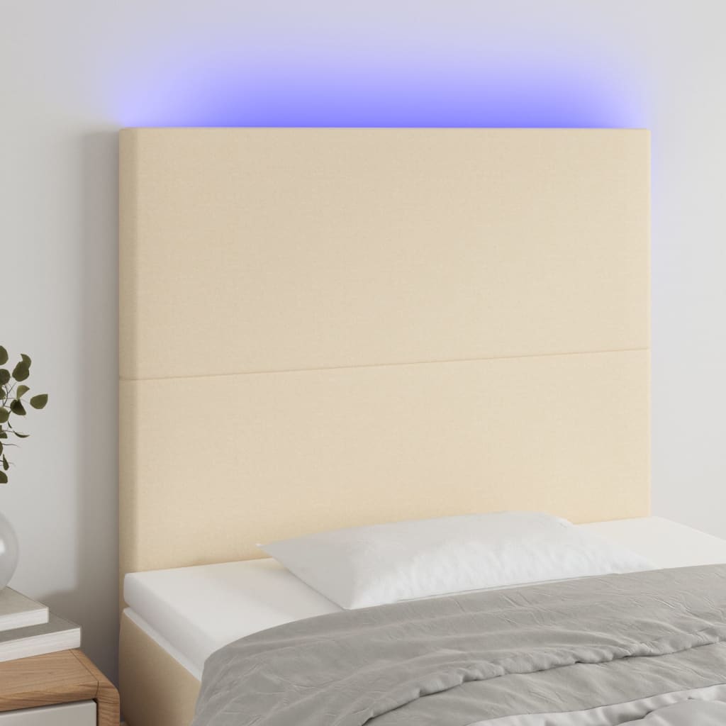 Tête de lit à LED Crème 80x5x118/128 cm Tissu - XIOS