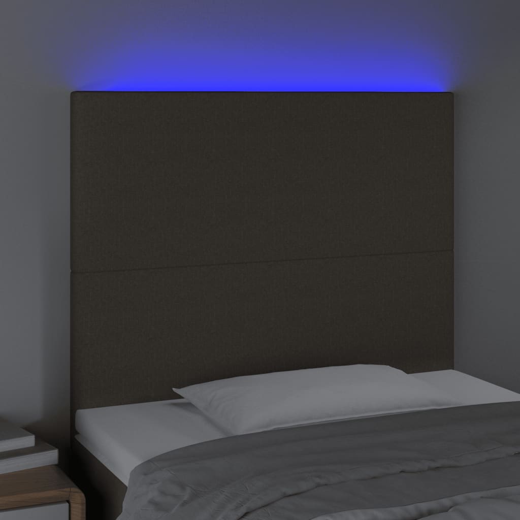 Tête de lit à LED Taupe 90x5x118/128 cm Tissu - XIOS
