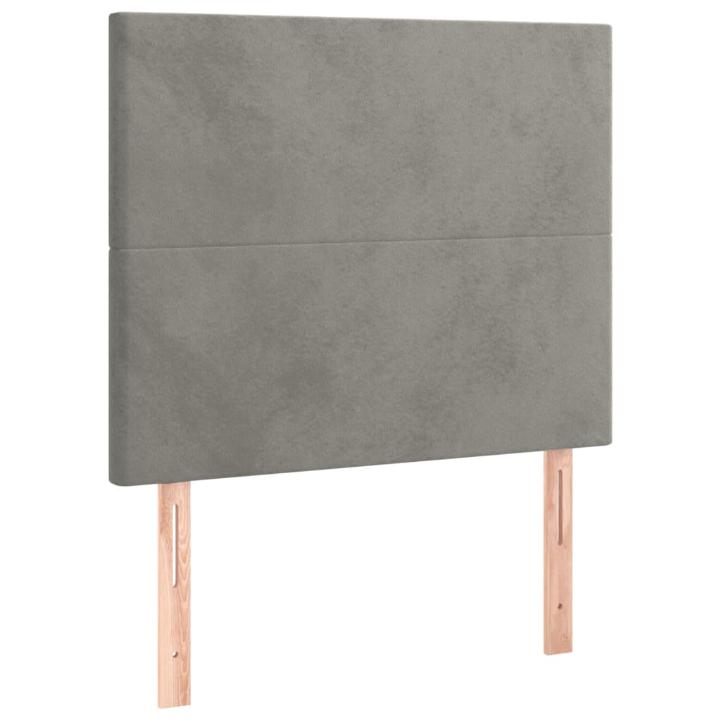 Tête de lit à LED Gris clair 80x5x118/128 cm Velours - XIOS
