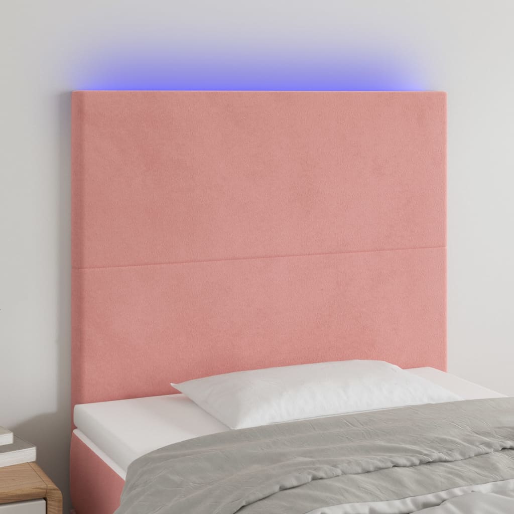 Tête de lit à LED Rose 80x5x118/128 cm Velours - XIOS