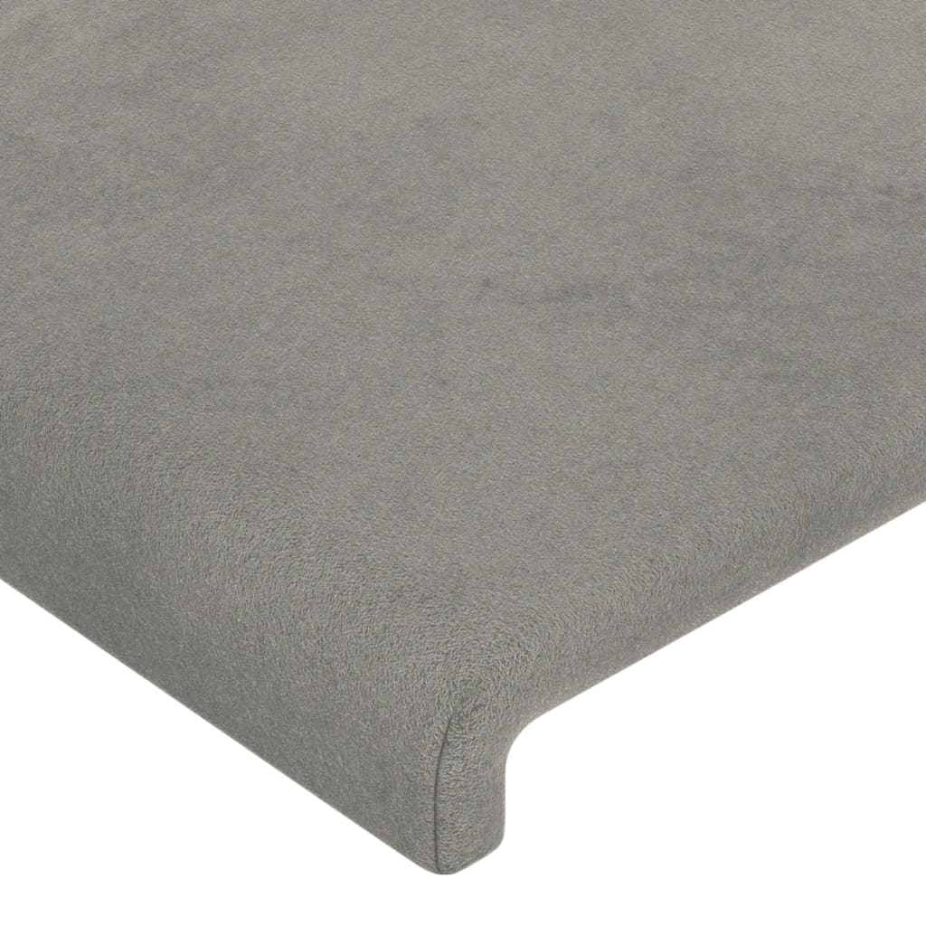 Tête de lit à LED Gris clair 200x5x118/128 cm Velours - XIOS