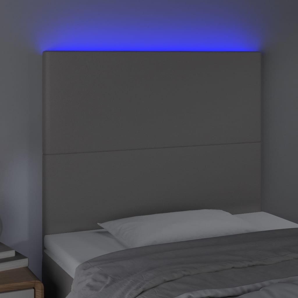 Tête de lit à LED Gris 80x5x118/128 cm Similicuir - XIOS