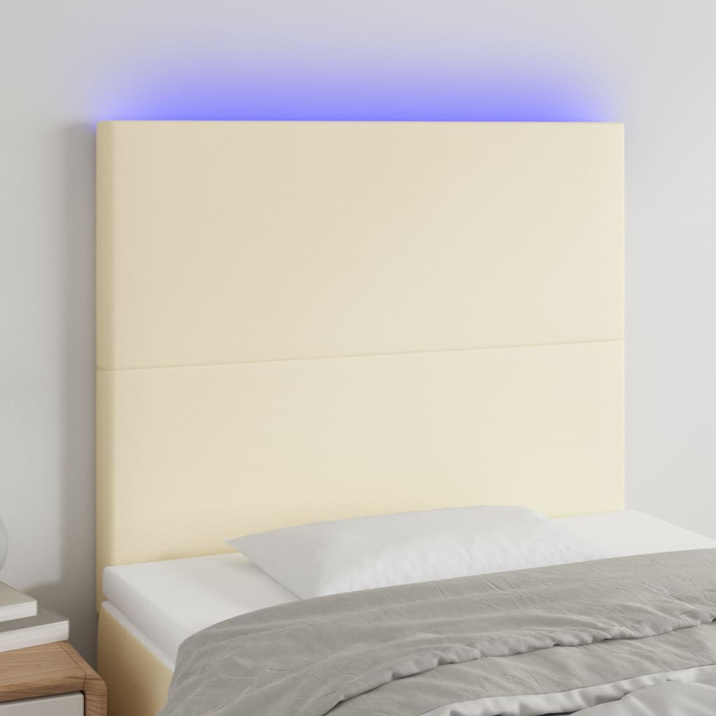 Tête de lit à LED Crème 90x5x118/128 cm Similicuir - XIOS