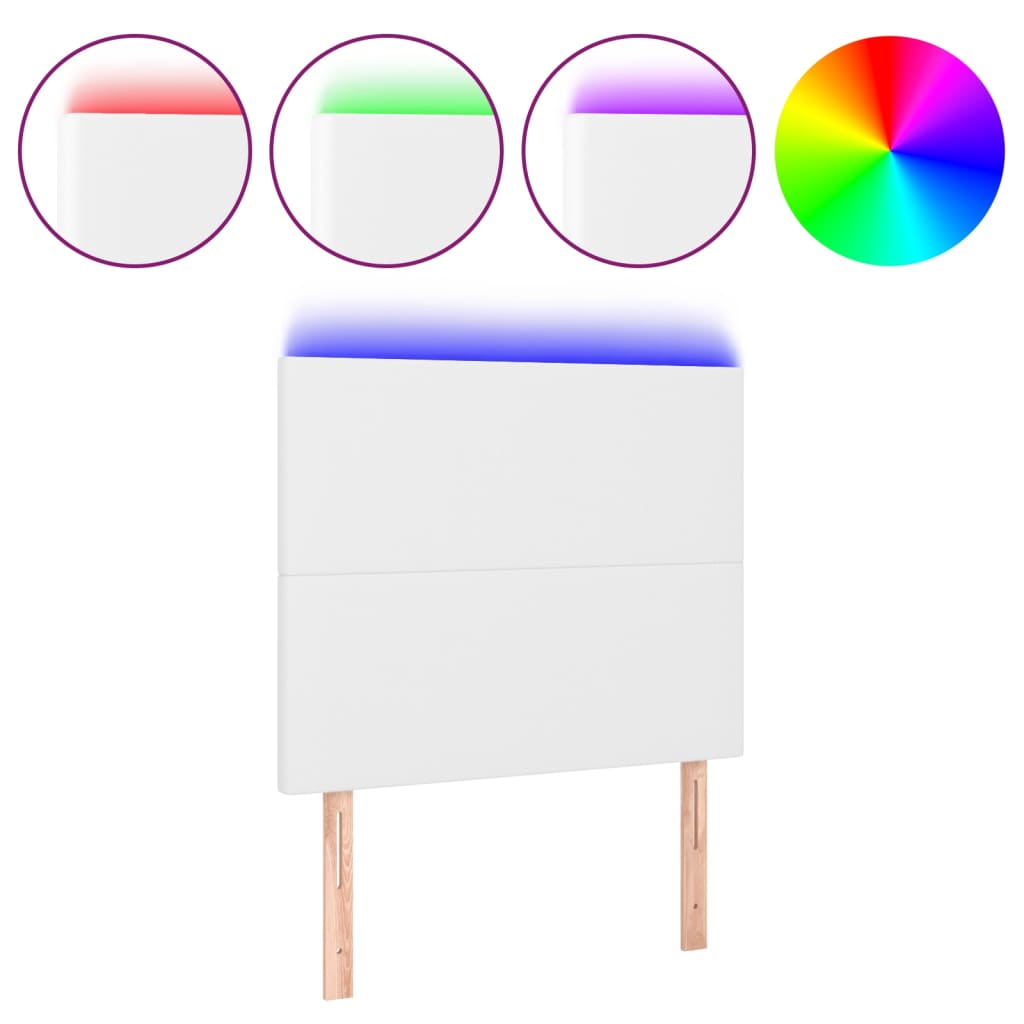 Tête de lit à LED Blanc 100x5x118/128 cm Similicuir - XIOS