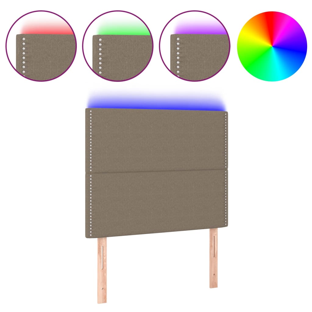 Tête de lit à LED Taupe 90x5x118/128 cm Tissu - XIOS