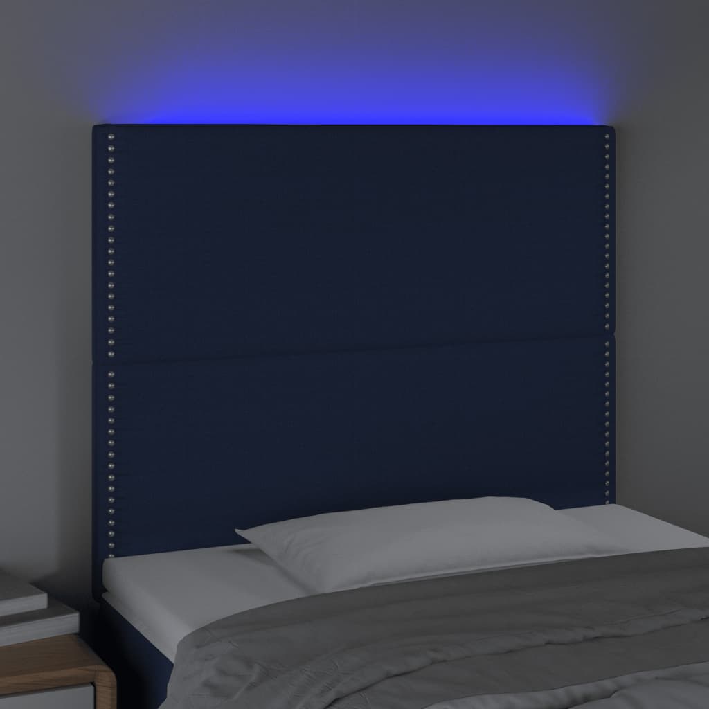 Tête de lit à LED Bleu 90x5x118/128 cm Tissu - XIOS