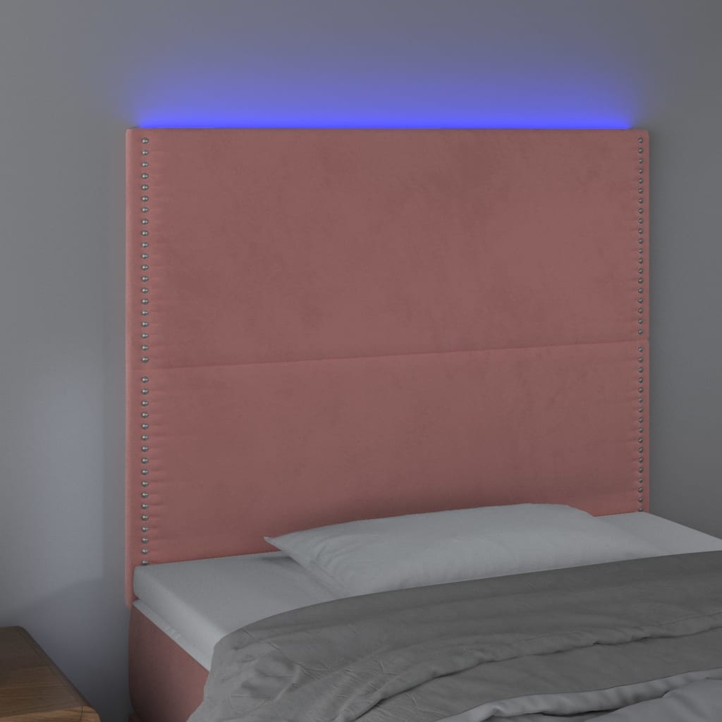 Tête de lit à LED Rose 80x5x118/128 cm Velours - XIOS