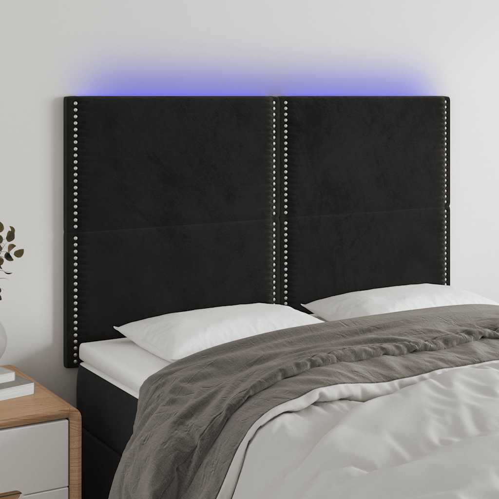Tête de lit à LED Noir 144x5x118/128 cm Velours - XIOS