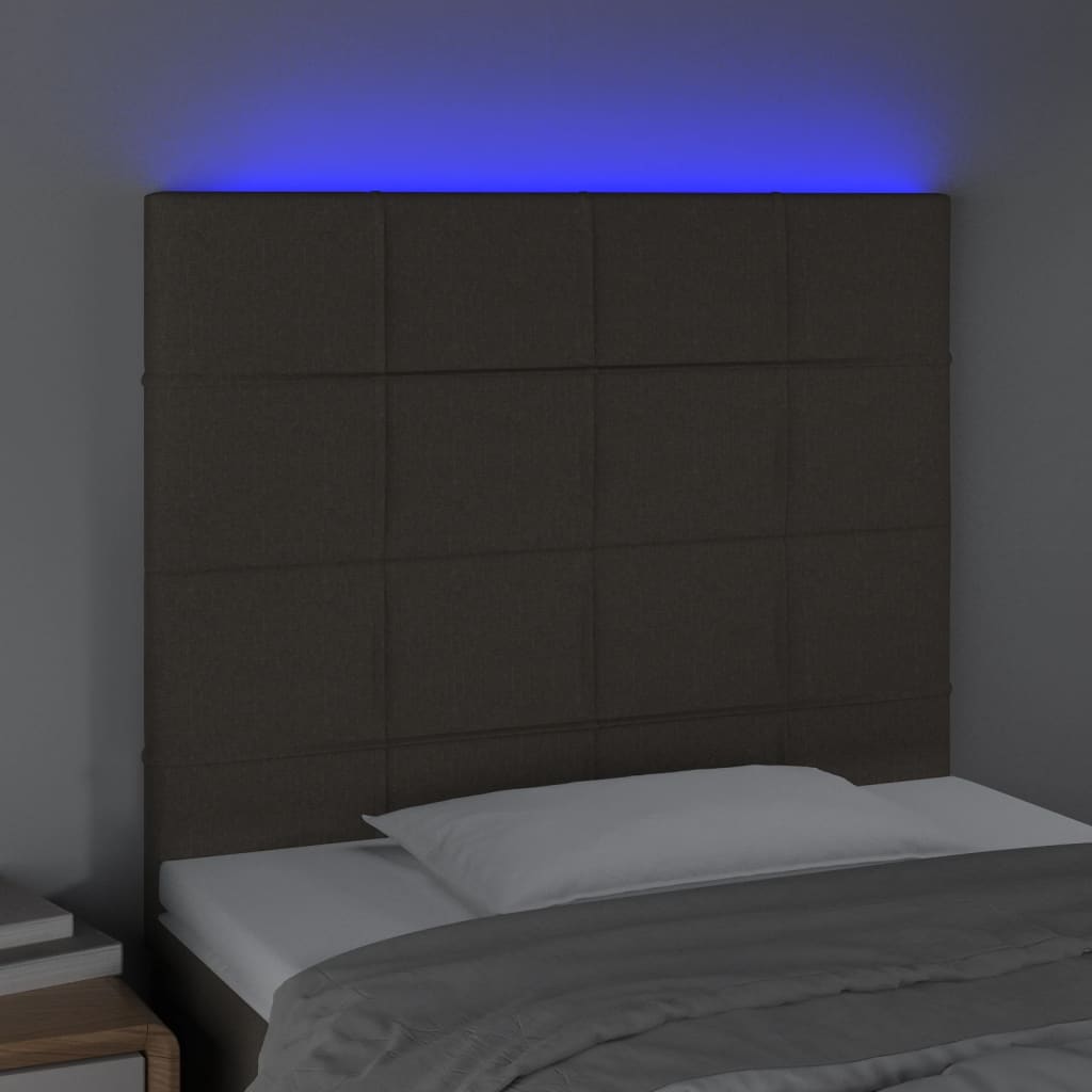 Tête de lit à LED Taupe 90x5x118/128 cm Tissu - XIOS