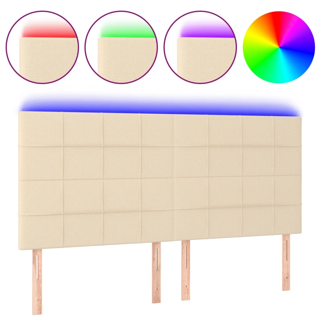 Tête de lit à LED Crème 160x5x118/128 cm Tissu - XIOS