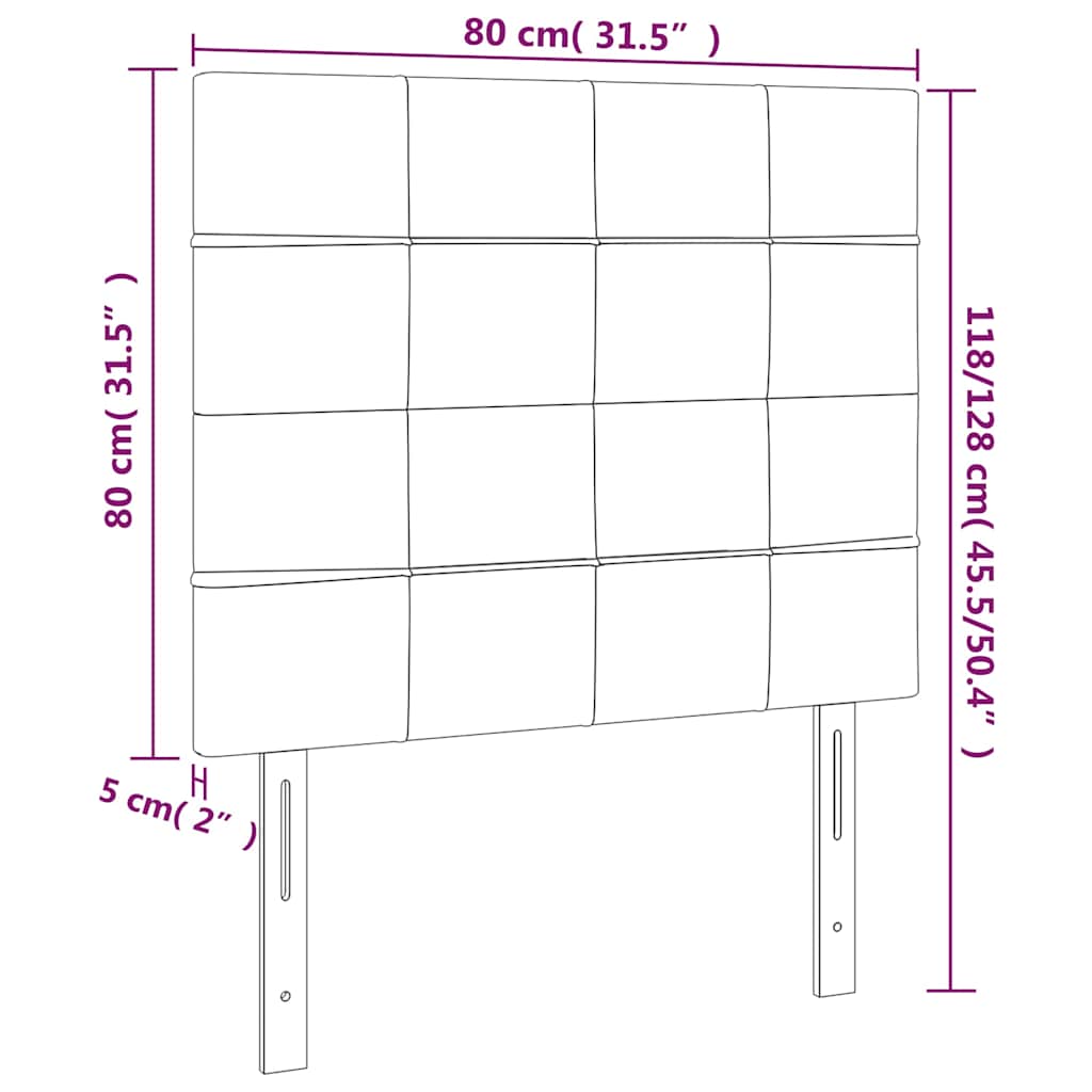 Tête de lit à LED Vert foncé 80x5x118/128 cm Velours - XIOS