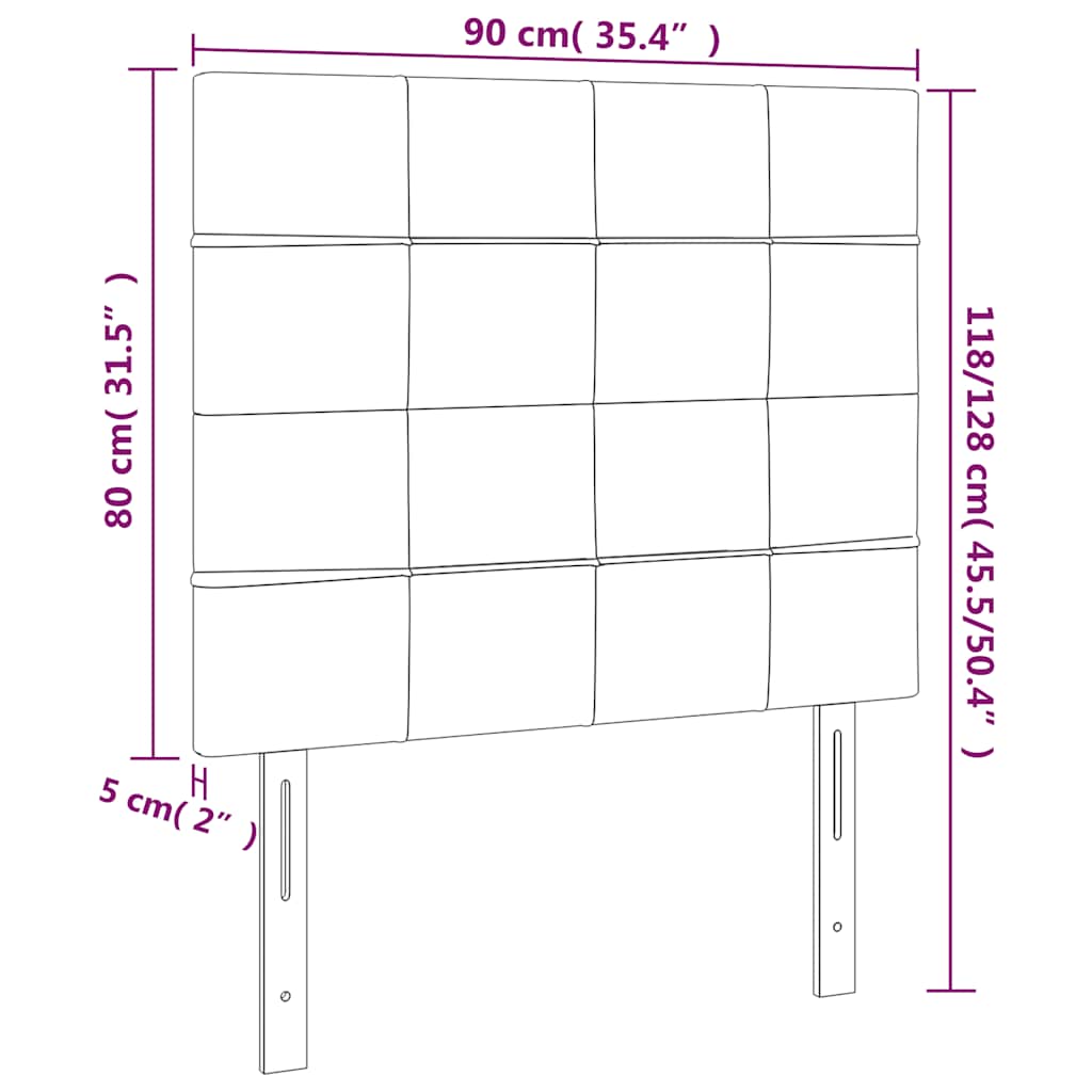 Tête de lit à LED Vert foncé 90x5x118/128 cm Velours - XIOS