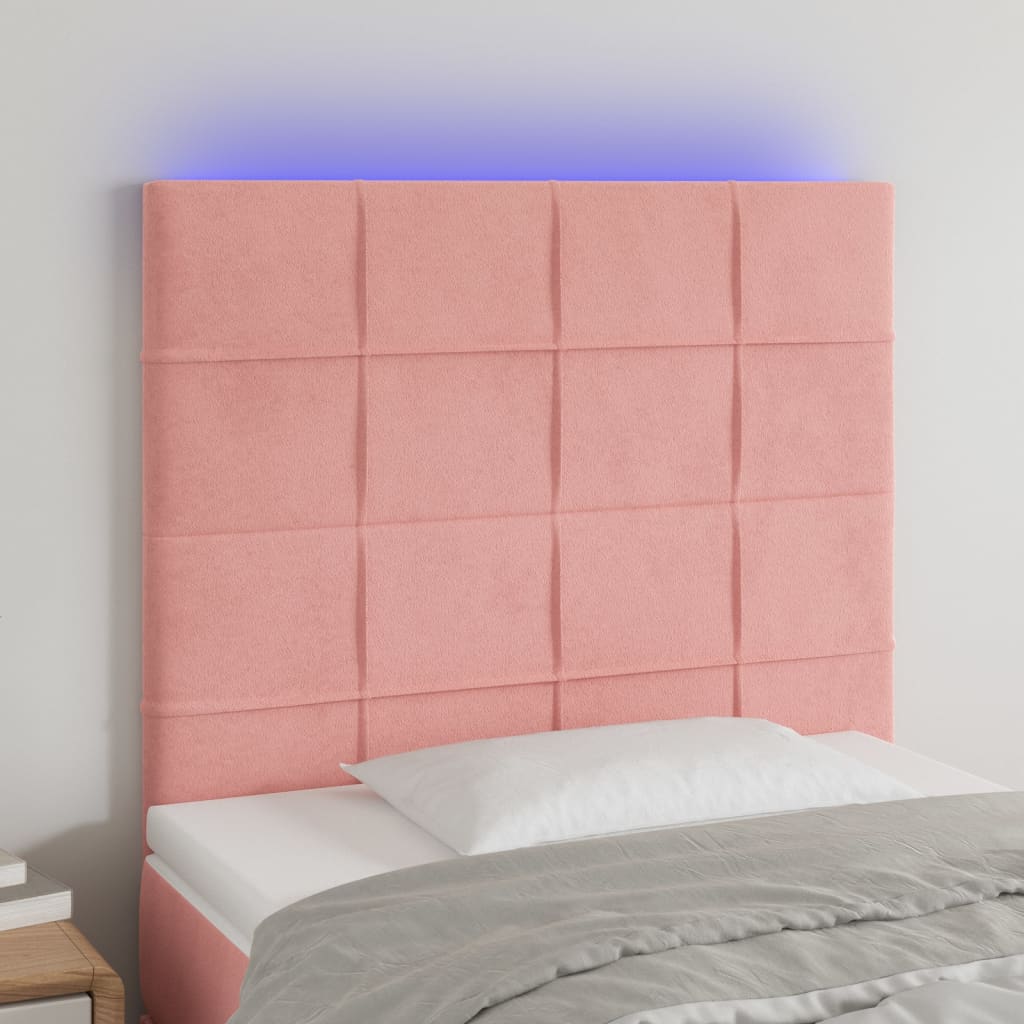 Tête de lit à LED Rose 90x5x118/128 cm Velours - XIOS