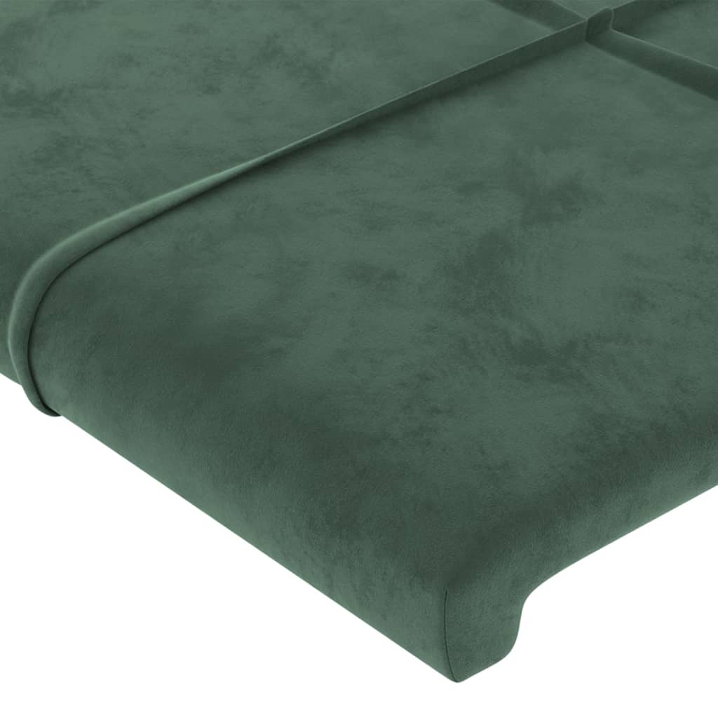 Tête de lit à LED Vert foncé 180x5x118/128 cm Velours Têtes et pieds de lit vidaXL