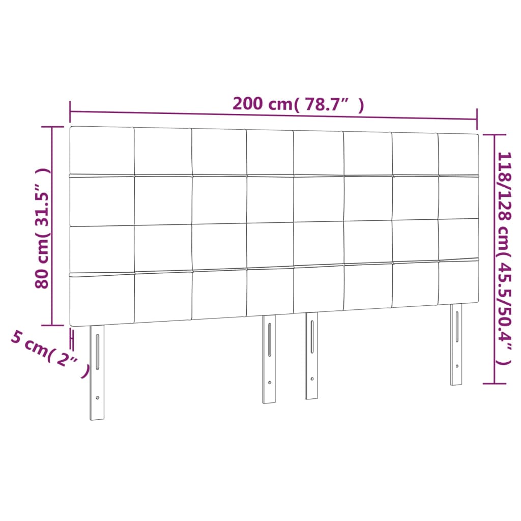 Tête de lit à LED Vert foncé 200x5x118/128 cm Velours - XIOS