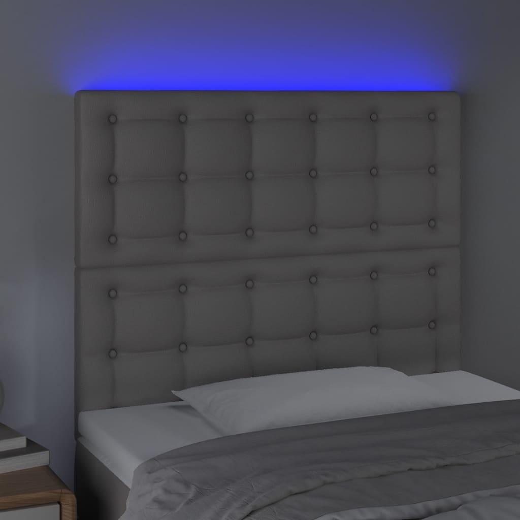 Tête de lit à LED Gris 80x5x118/128 cm Similicuir - XIOS