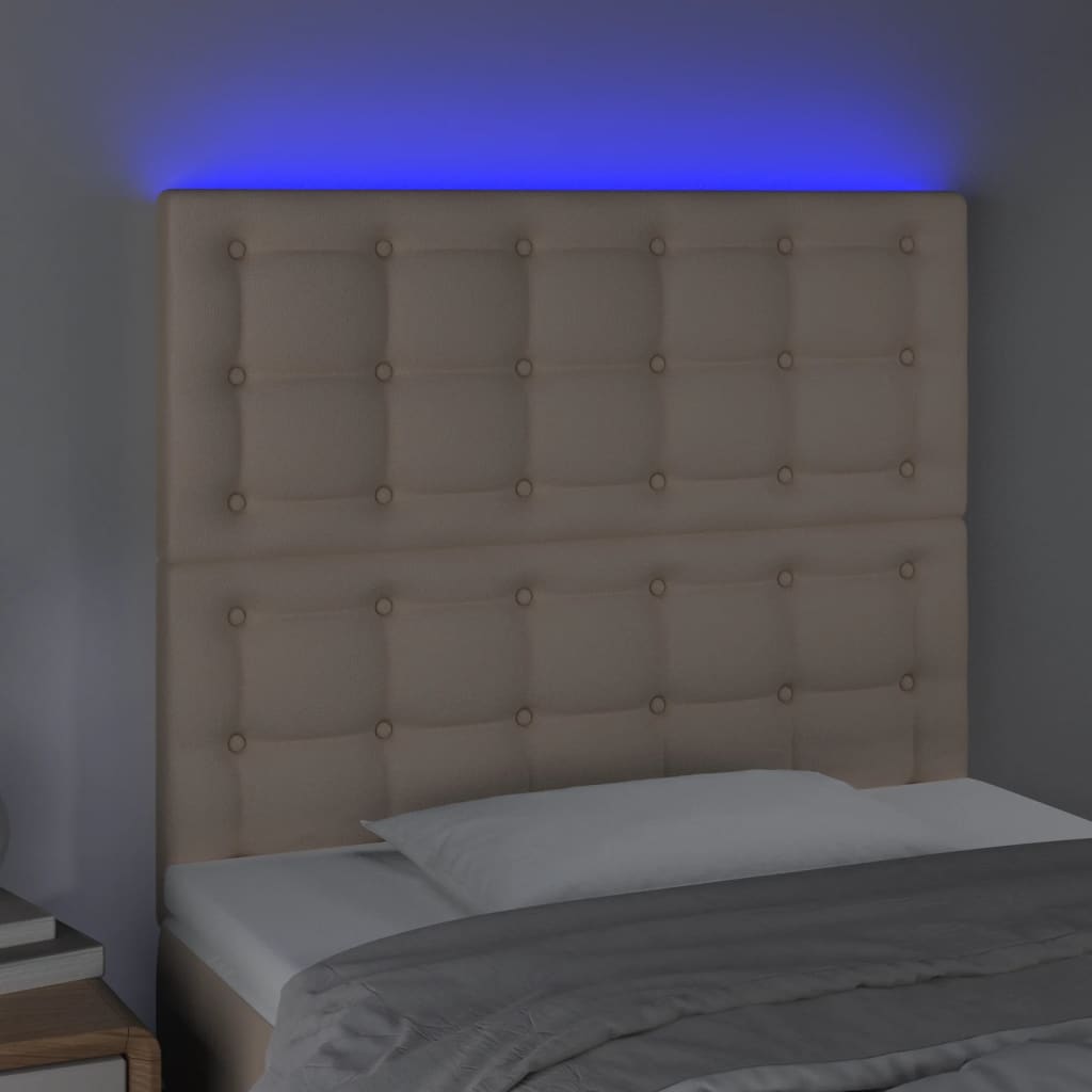 Tête de lit à LED Cappuccino 80x5x118/128 cm Similicuir - XIOS