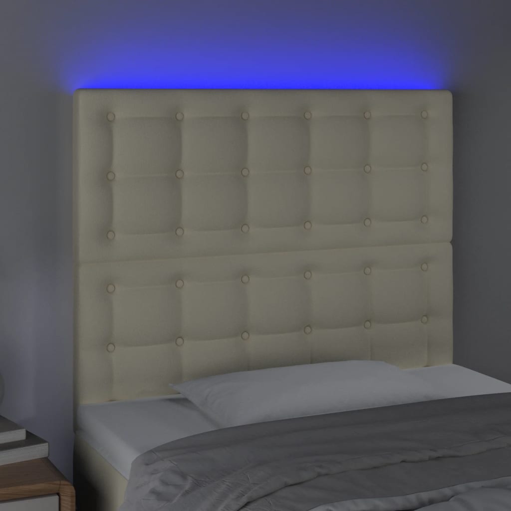 Tête de lit à LED Crème 90x5x118/128 cm Similicuir - XIOS