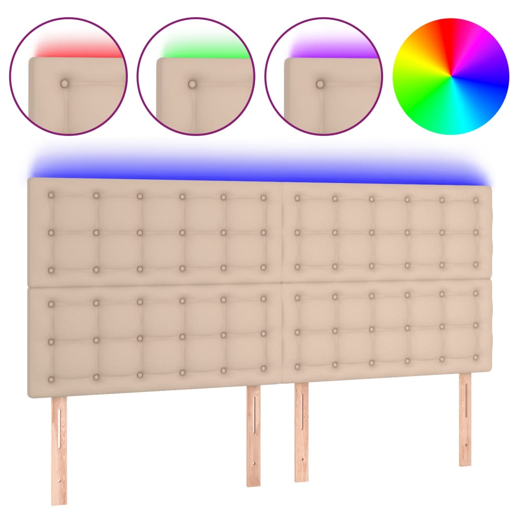 Tête de lit à LED Cappuccino 160x5x118/128 cm Similicuir - XIOS