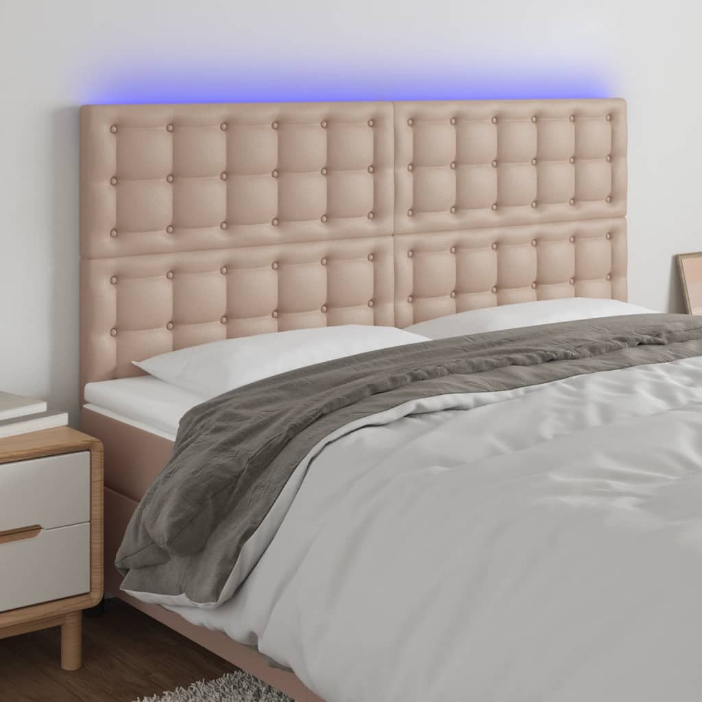 Tête de lit à LED Cappuccino 160x5x118/128 cm Similicuir - XIOS