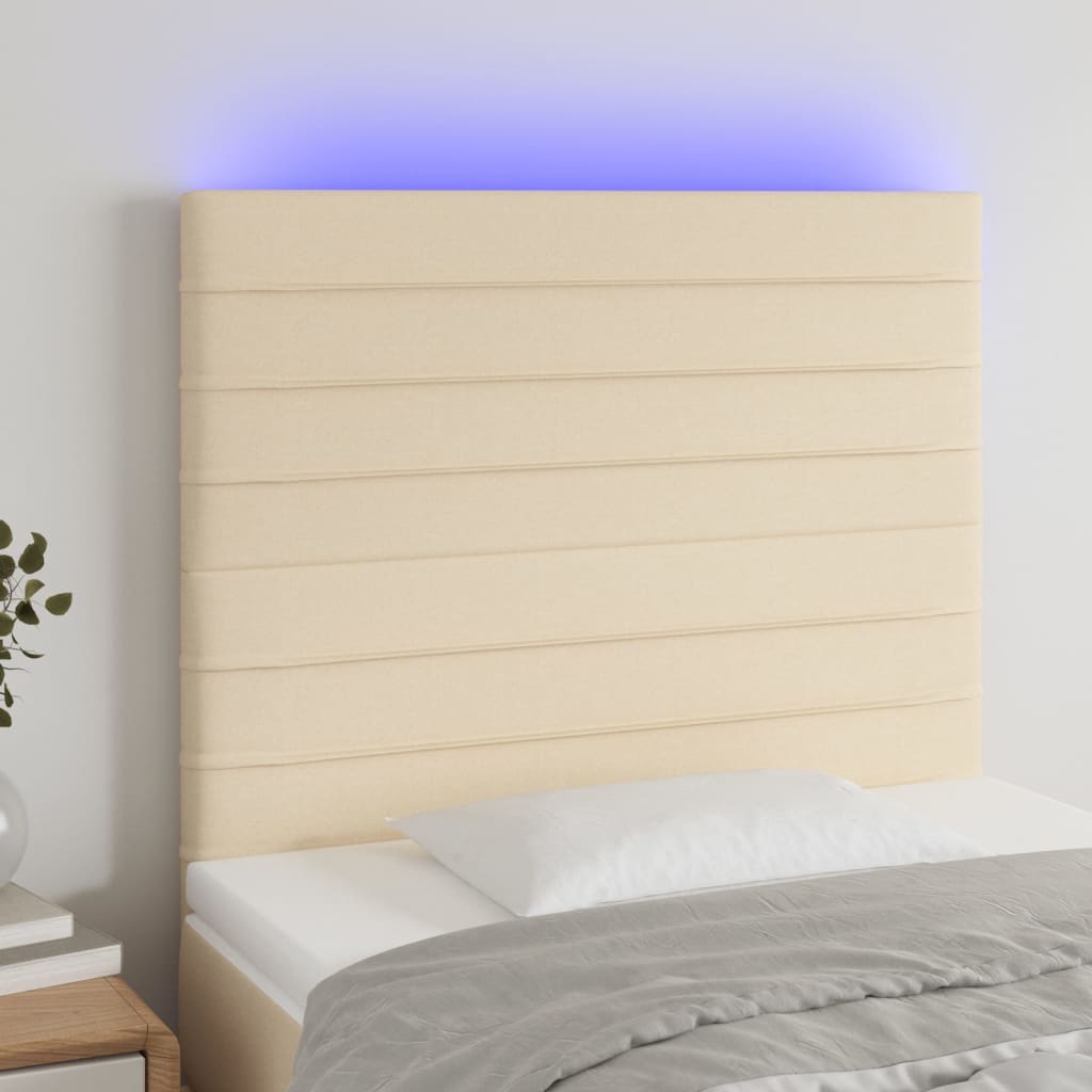 Tête de lit à LED Crème 80x5x118/128 cm Tissu - XIOS
