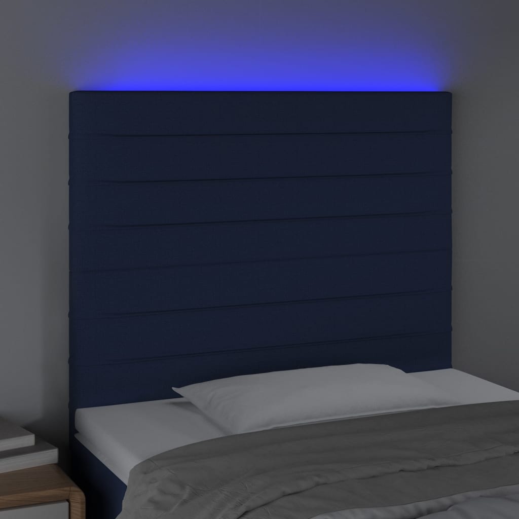 Tête de lit à LED Bleu 80x5x118/128 cm Tissu - XIOS