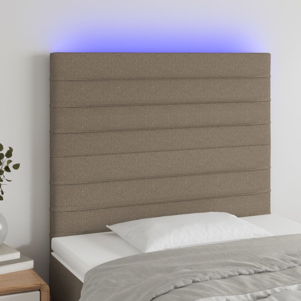 Tête de lit à LED Taupe 100x5x118/128 cm Tissu - XIOS