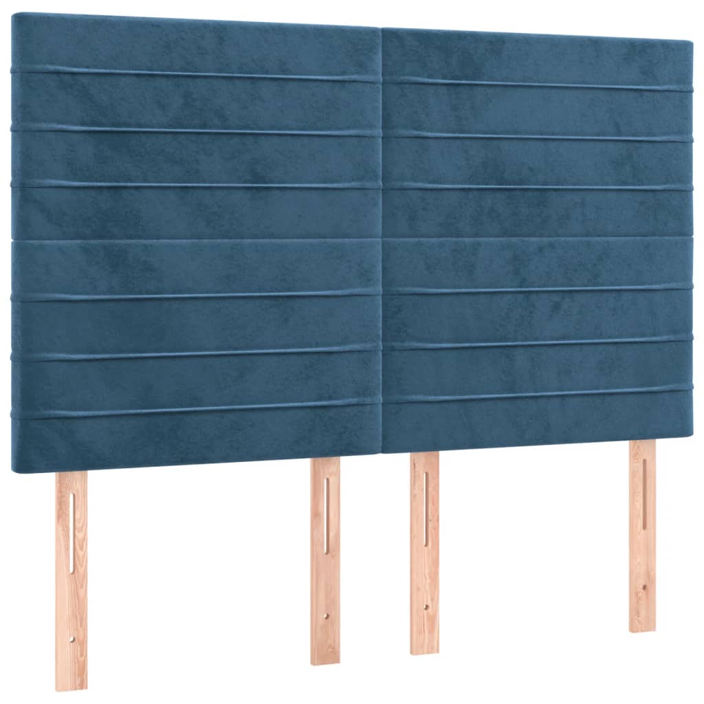 Tête de lit à LED Bleu foncé 144x5x118/128 cm Velours - XIOS