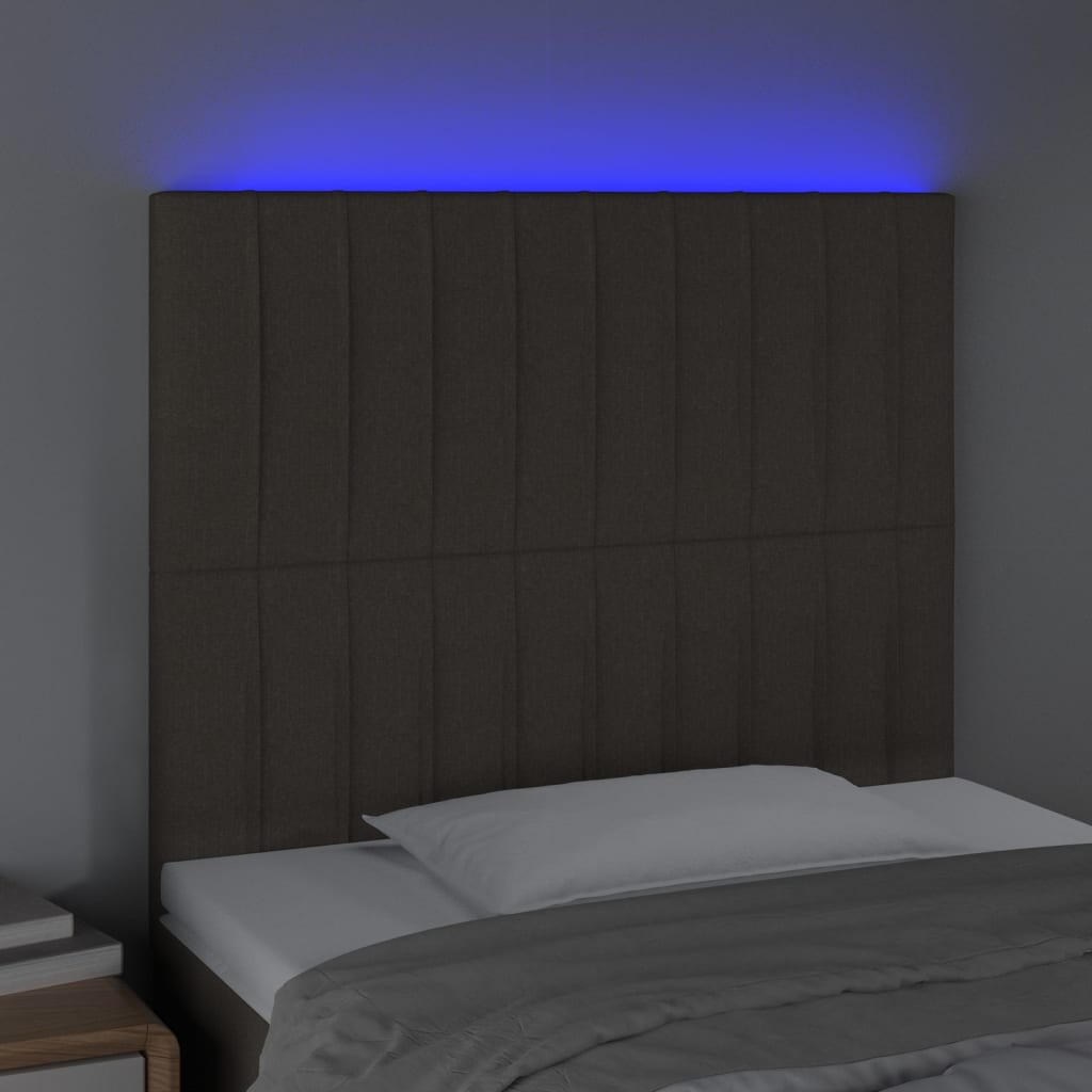Tête de lit à LED Taupe 80x5x118/128 cm Tissu - XIOS