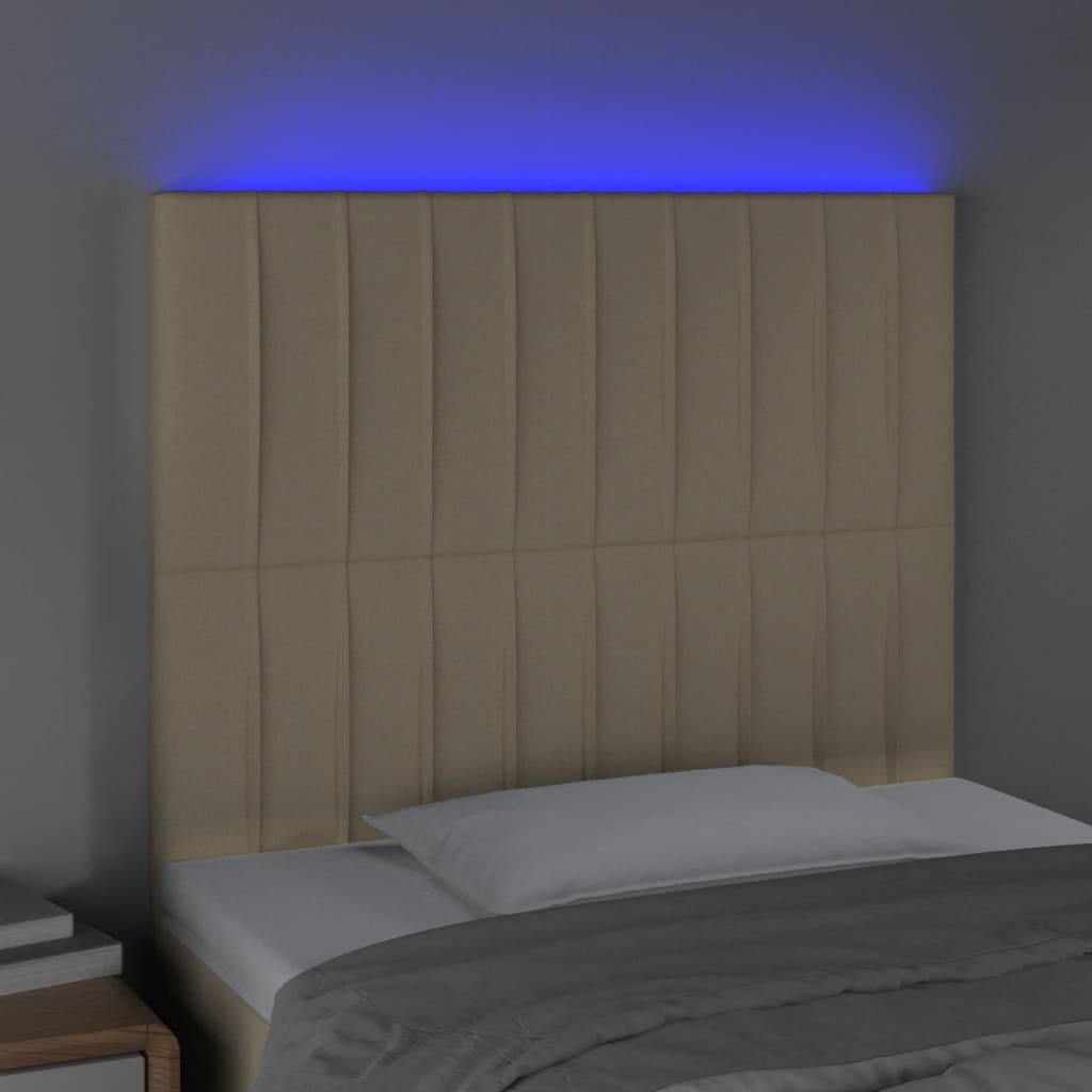 Tête de lit à LED Crème 80x5x118/128 cm Tissu - XIOS